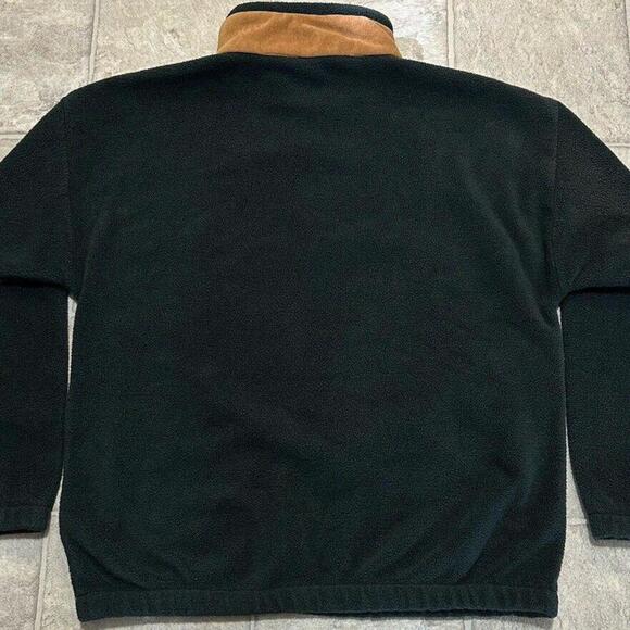 Vintage Fleece Jacket Made In USA 80s 90’s Forest Green Full Zip Depoe Bay Large - Picture 2 of 12